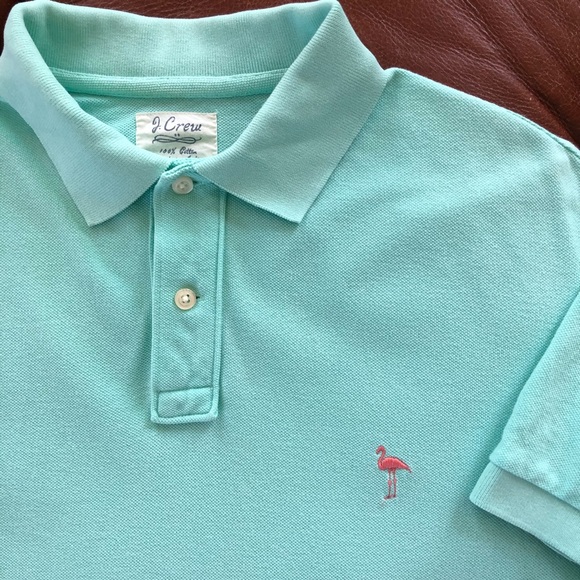 J. Crew Other - J Crew Polo Pique Cotton Flamingo Seafoam Green M
